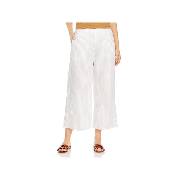 EILEEN FISHER Pants - EILEEN FISHER Womens White Pocketed Elastic Waist Pull On Cropped Pants XS